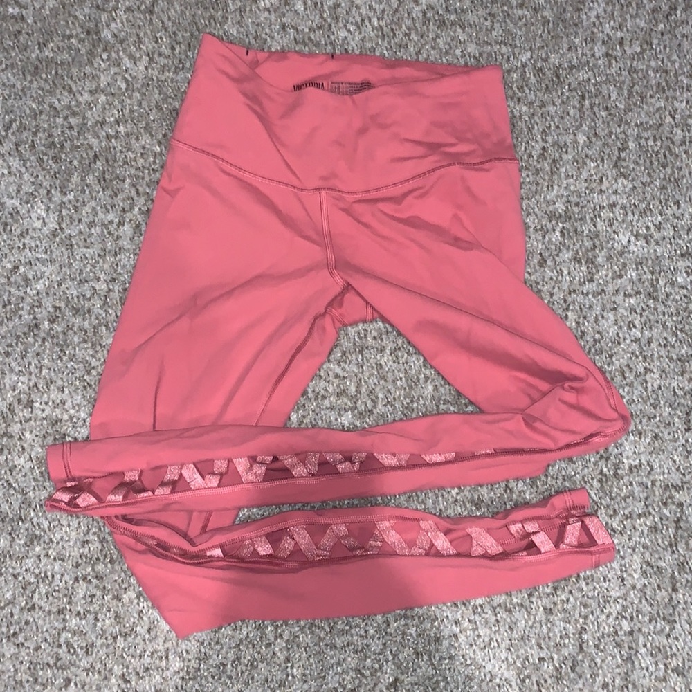 Victoria Secret leggings! With cute sparkly criss cross legs!